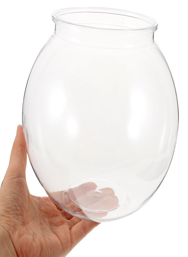 UKCOCO Transparent Round Plastic Fish Tank Small Aquarium 7.08X7.08X6.29 Inch Clear Desktop Goldfish Bowl Household Fishbowl for Home Office Decor - Image 5